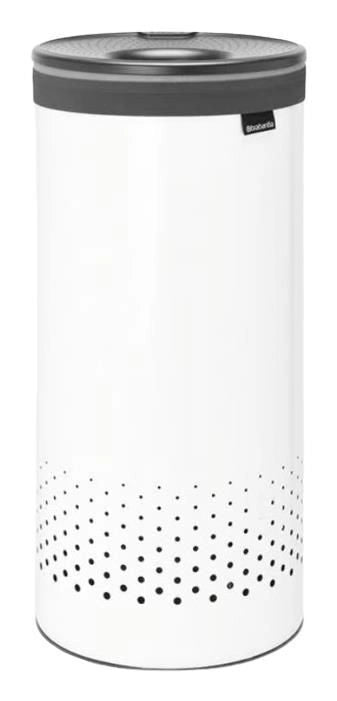 Brabantia 304866 Portabiancheria con Coperchio Apertura Quick-Drop 35 L Materiale Anticorrosione Base in Plastica colore Bianco