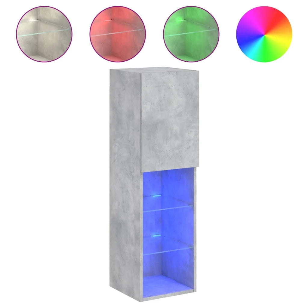 Mobile TV con Luci LED Grigio Cemento 30,5x30x102 cmcod mxl 110104