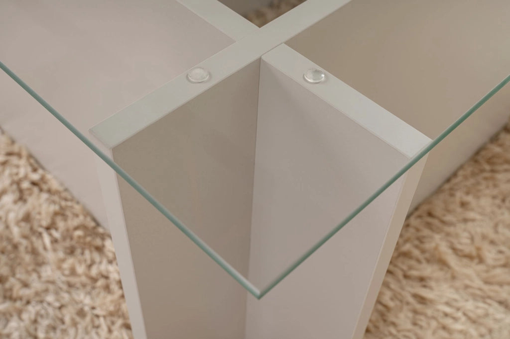 Tavolino in vetro "Vetrino" 105 x 65 x 40 cm - Grigio