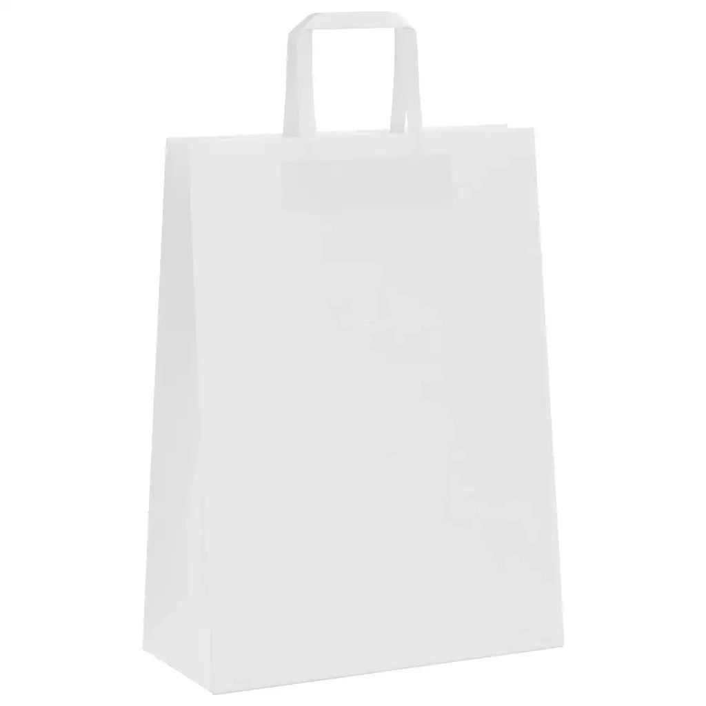 Sacchetti di Carta 250 pz con Manici Bianchi 26x12x35 cm