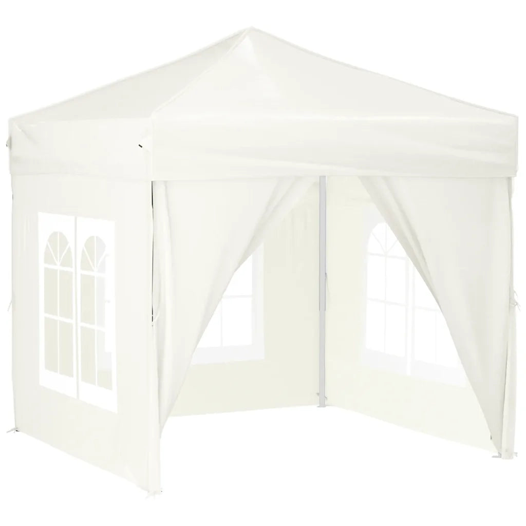 Tenda per Feste Pieghevole con Pareti Laterali-Tenda Gazebo Crema 2x2 m 430160