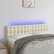 Testiera-Testata-Testiera Decorativa Crema a LED 144x5x78/88 cm in Similpelle 526584