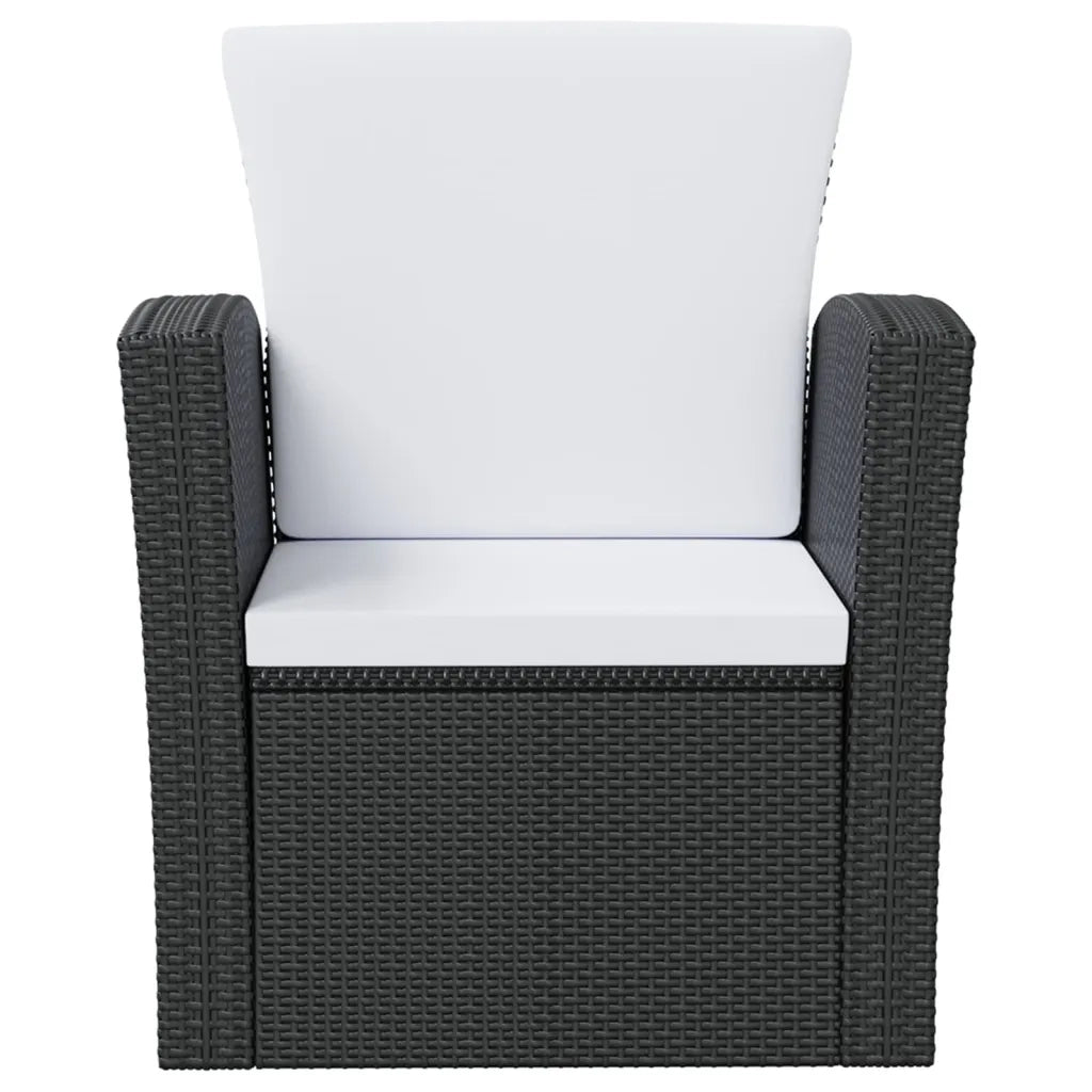 Set Divani da Giardino 8 pz con Cuscini in Polyrattan Nero 3095941
