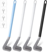 Set di spazzole per il bagno in silicone con fissaggio a muro, Regerly 4 pezzi spazzola per il bagno in silicone a lunga manica con gancio spazzola per il bagno in silicone per angoli e fessure