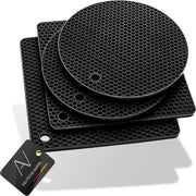 Sottopiedini in silicone - resistente al calore - set da 4 - nero - premium