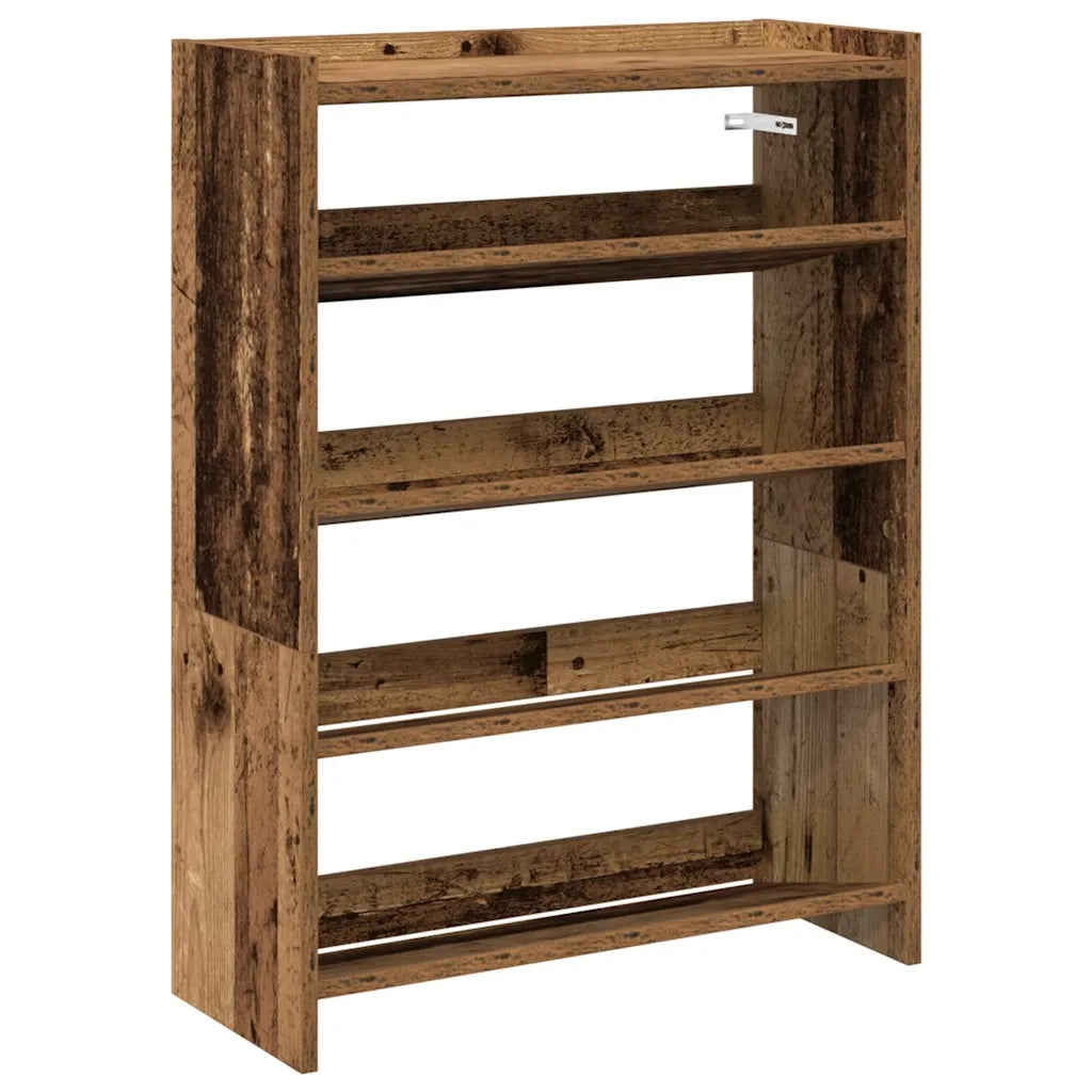 Scarpiera-Scaffale per scarpe Legno Antico 60x25x81 cm in Legno Multistrato