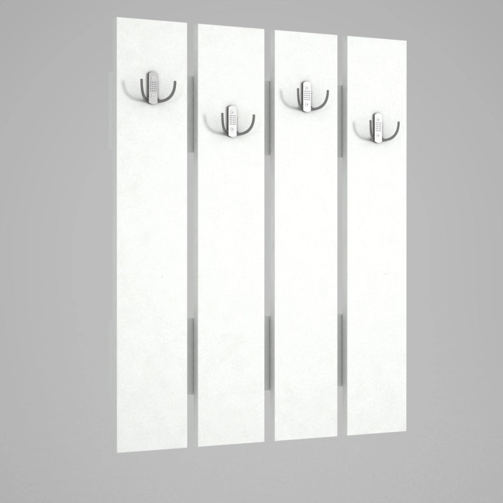 Appendiabiti da parete in legno "Anita" - 64 x 3 x 80 cm - Bianco