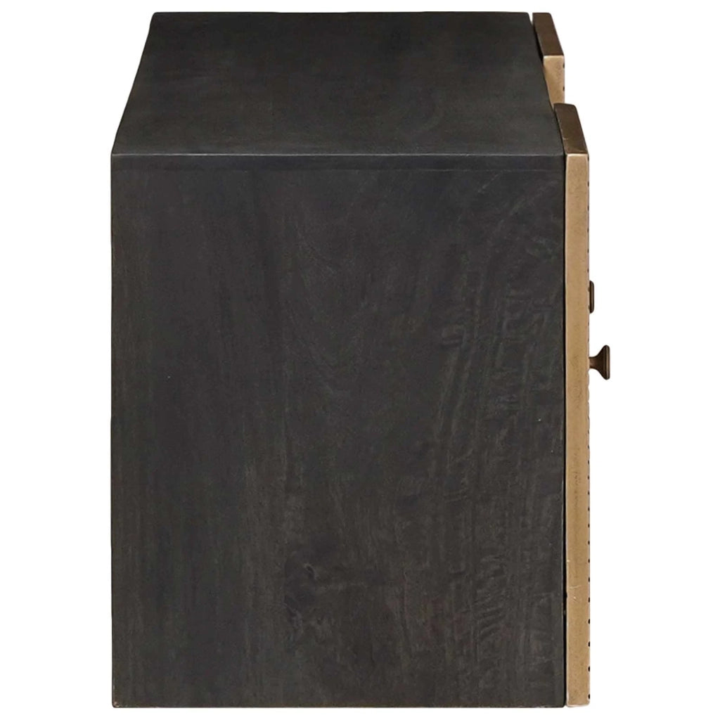 Mobile TV con lo scaffale con porta Ottone 105 x 30 x 35 cm