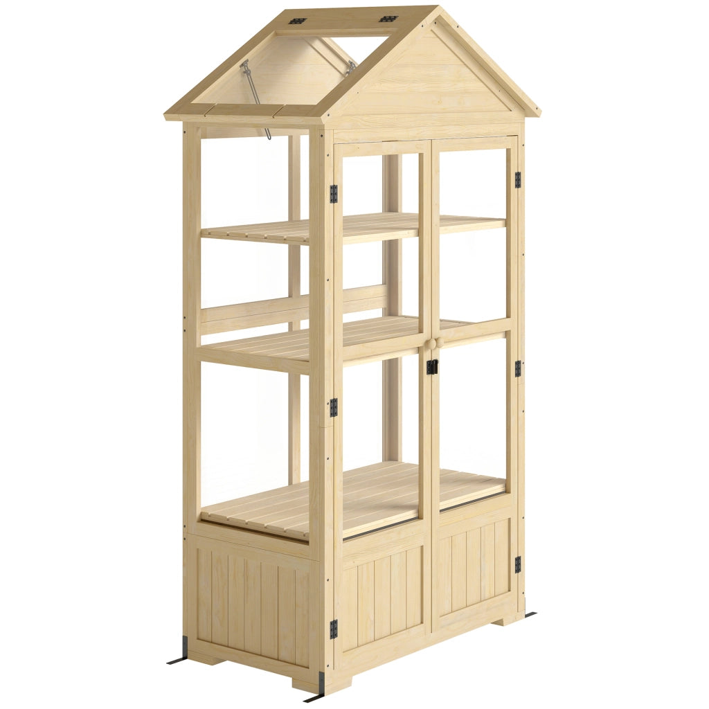 Serra da giardino con scaffale e finestra ¨C Xylo ¨C legno e acrilico 100x56.5x178 cm