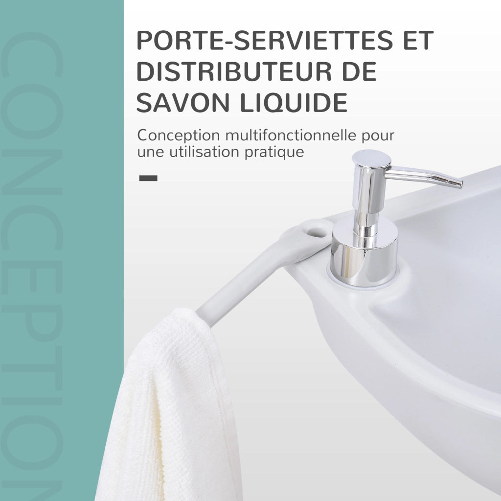 Lavabo Portatile da Campeggio ¨C Xylo ¨C con Ruote, Dispenser Sapone e Portasciugamani, Grigio