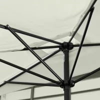 Ombrellone Semicircolare per Parete da Terrazza e Giardino con Manovella, 2.5x2.3m, Crema