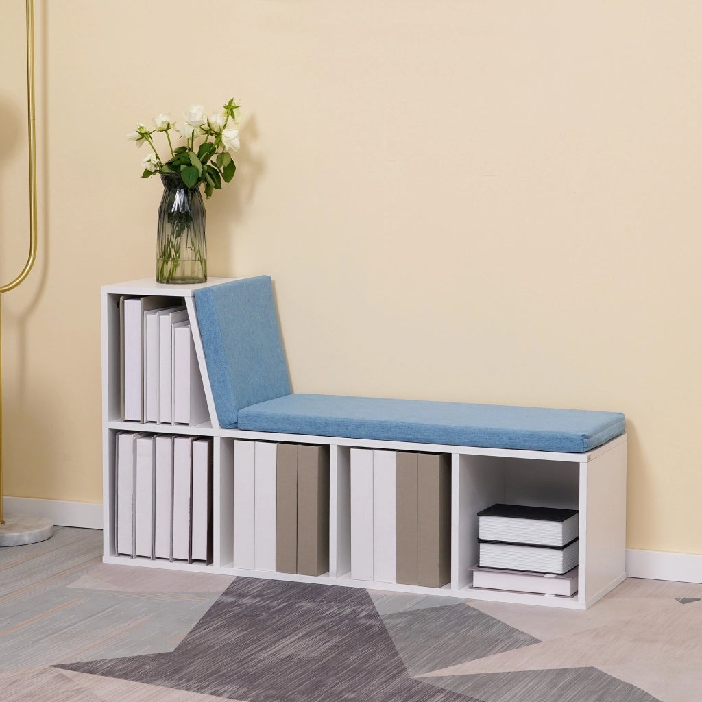 Libreria con seduta ¨C zephmum ¨C bianco blu 108x60x30