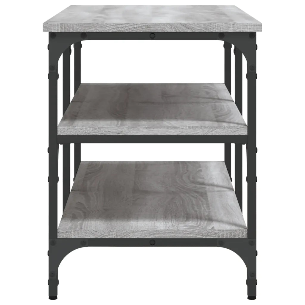 Panca Porta Scarpe-Sgabello-Panca Scarpiera Grigio Sonoma 100x38,5x49 Legno Multistrato
