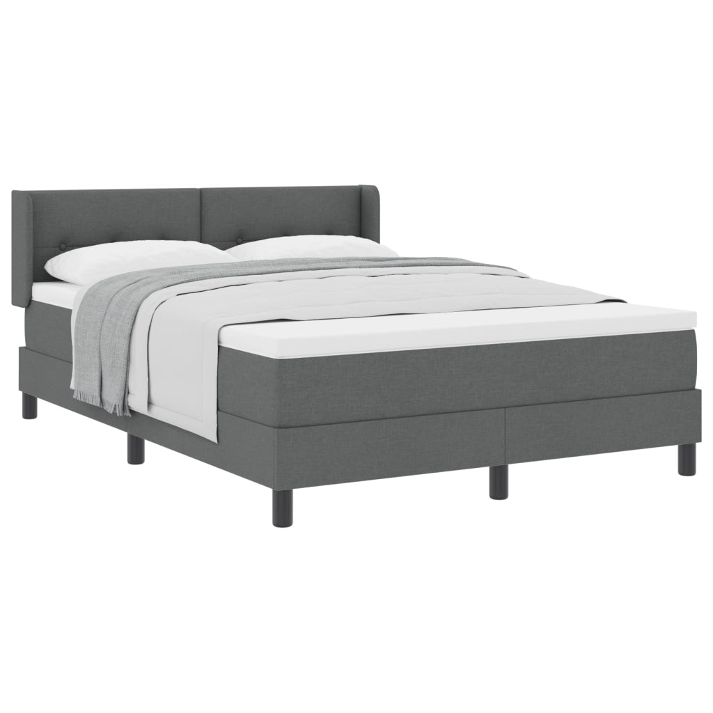 Letto con Rete  con Materasso Grigio Scuro 160x200 cm Tessuto