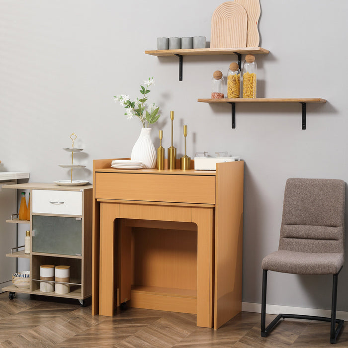 Tavolo Pieghevole da Pranzo 5 Persone 84x180x100 cm in Truciolato e Acciaio color Legno