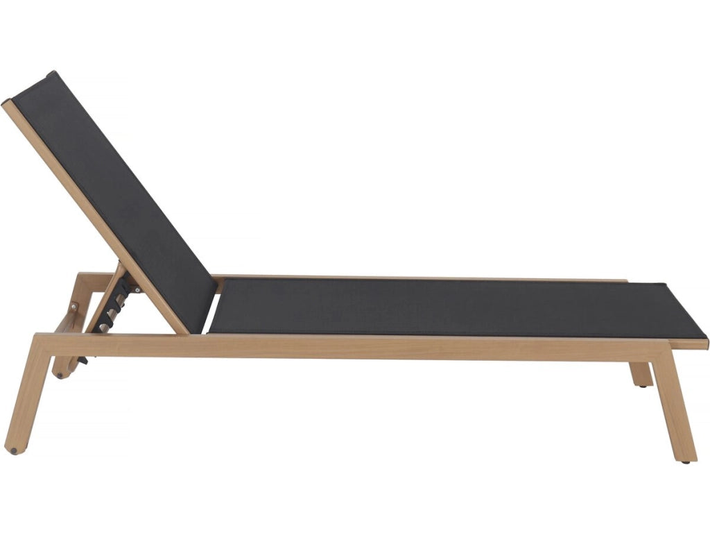 Set di 2 lettini "Elysia" in alluminio finto legno - Nero