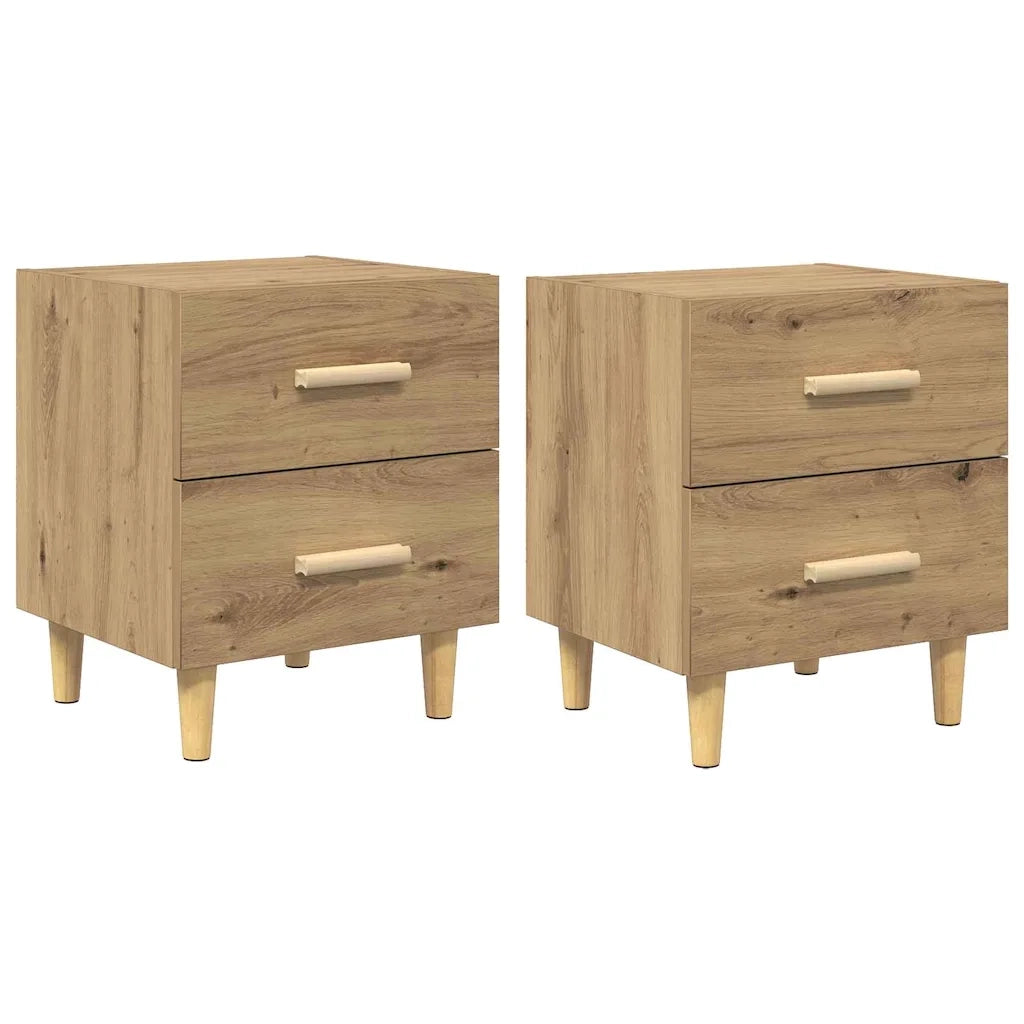 Armadietto per letto 2 pcs Rovere artigianale 40 x 35 x 47.5cm
