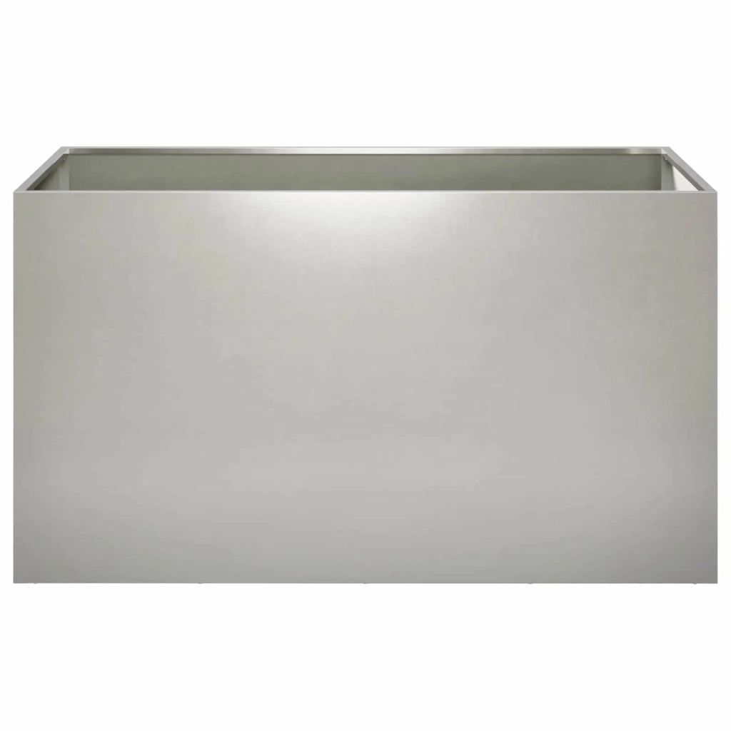 Vaso da giardino 2 pz Argento 80 x 50 x 50 cm Acciaio Inox 8005269