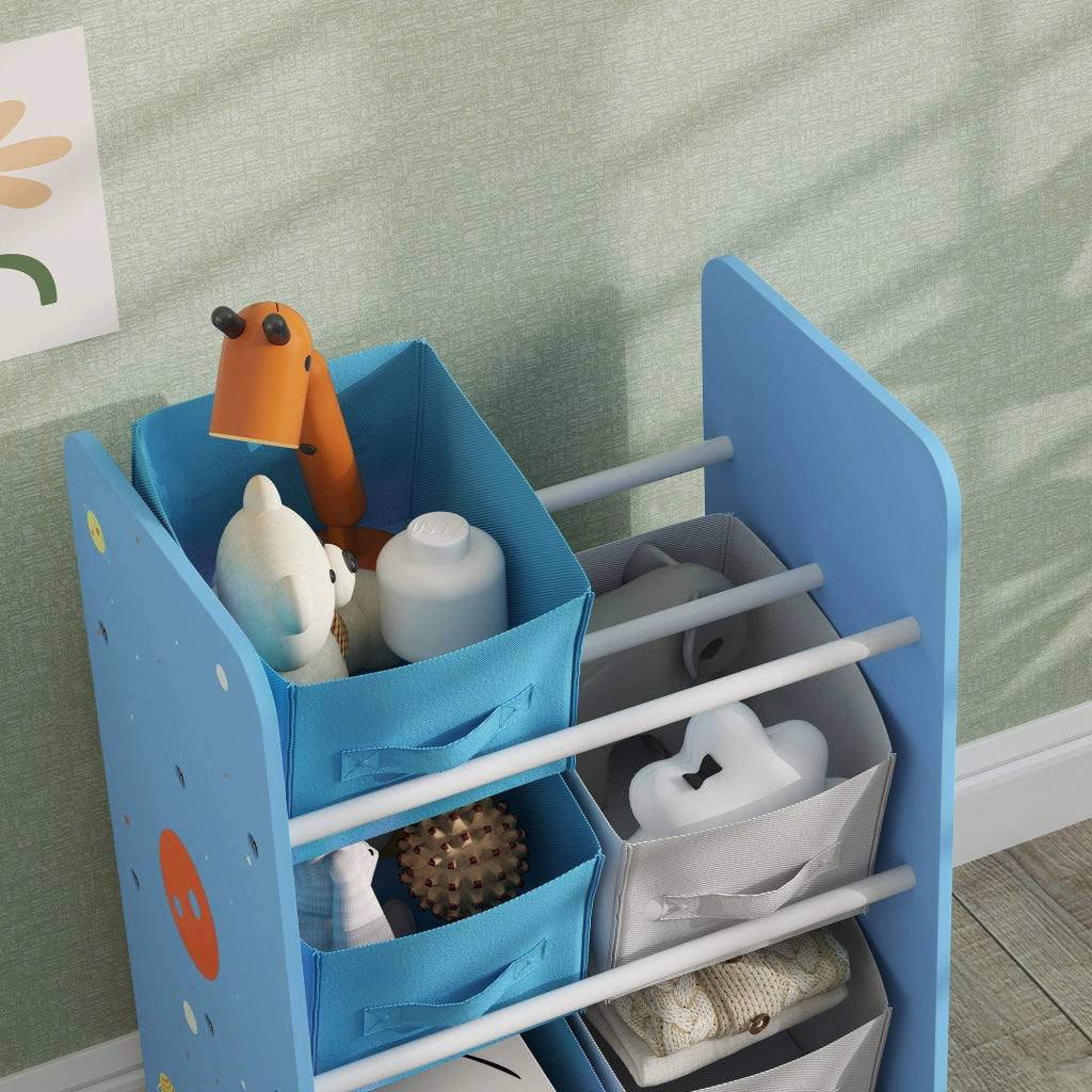 Scaffale per Bambini con Cestini ¨C Zephmum ¨C Azzurro 43x30x60 cm