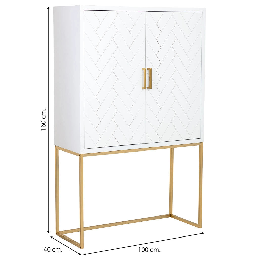 Armadio 2 ante in legno e metallo 100x40x160h cm