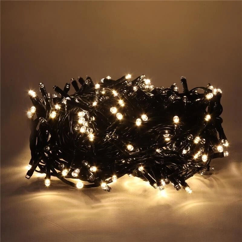 HIGH-TECH LUCI DI NATALE 300 LED BIANCO CALDO DA INTERNO E ESTERNO 13,5 METRI