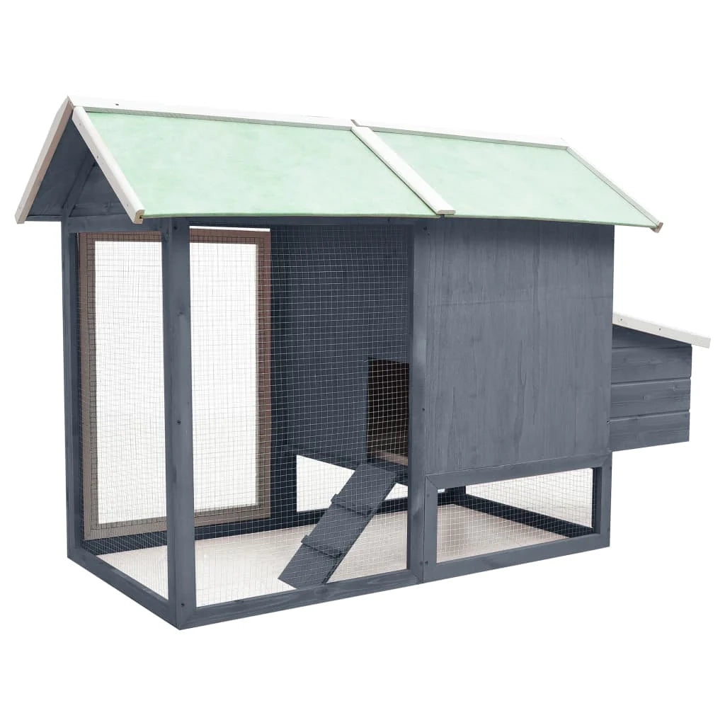 Pollaio 170 x 81 x 110 cm in legno massello di pino e abete grigio 02_0001702