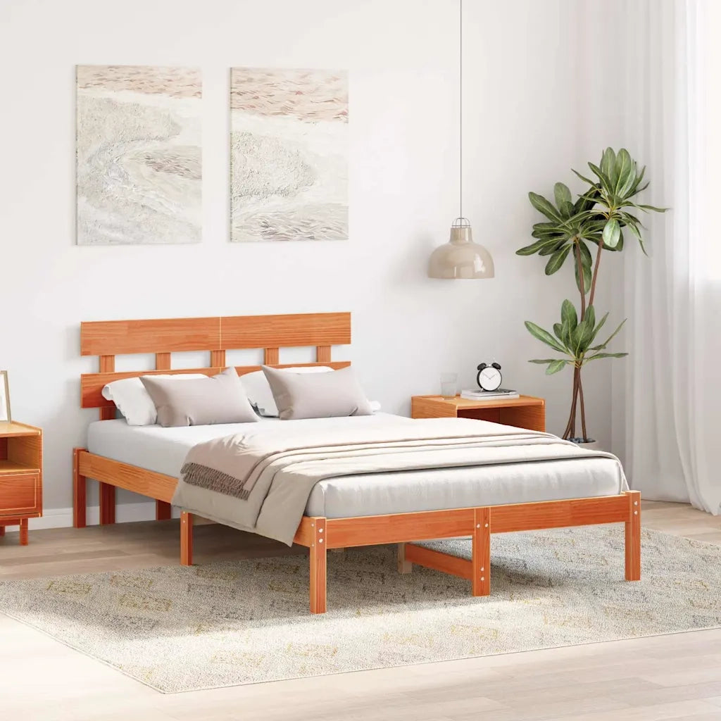 Struttura del letto Marrone 120 x 190 cm Legno massello di pino