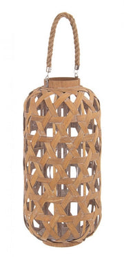 Set 2 Lanterne Bambù Marrone Boho da Esterno H56 cm - MOHAMMED