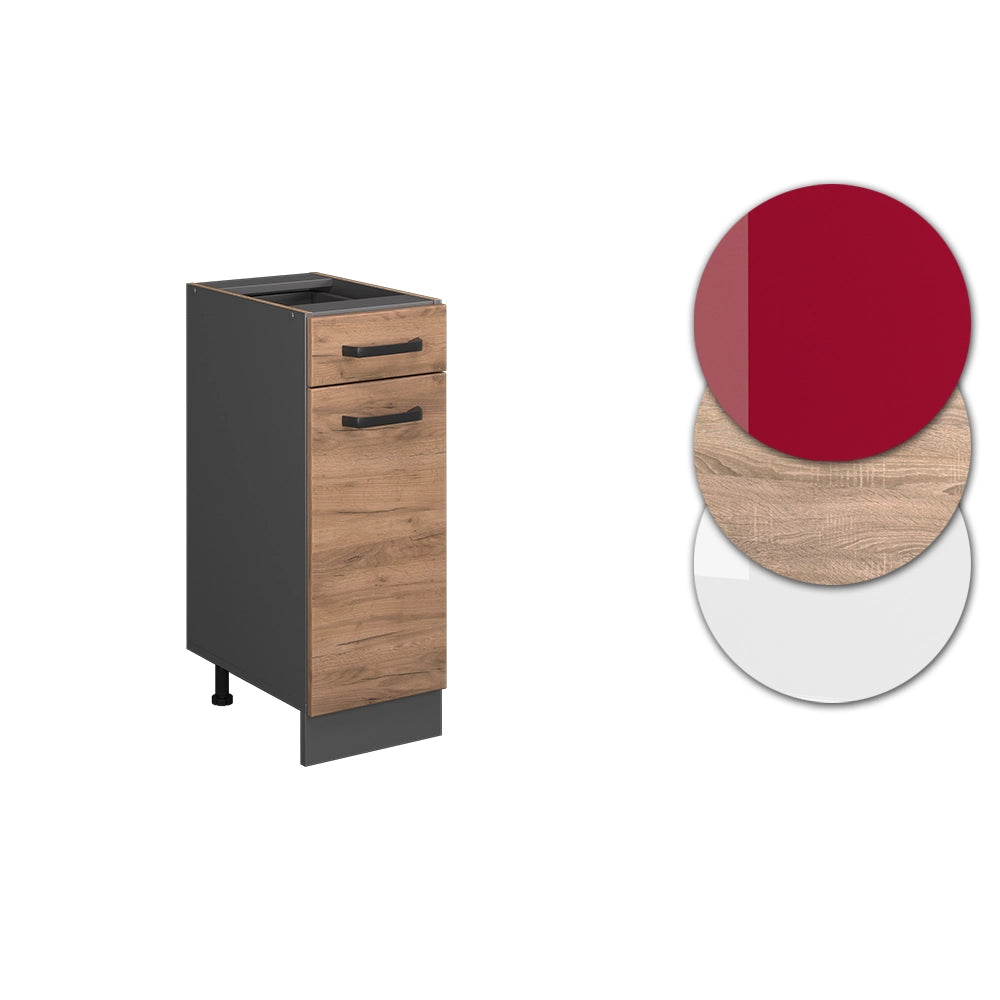 Vicco Mobiletto base per cucina Quercia dorata 30 cm senza piano di lavoro
