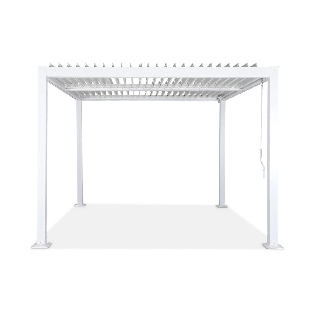 Pergola bioclimatica 3x3m in alluminio e acciaio, lamelle orientabili,