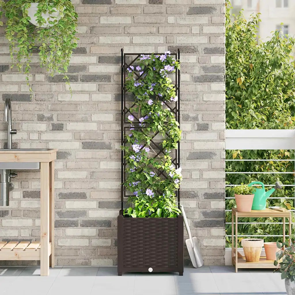 Vaso da giardino Marrone 40 x 40 x 143 cm Plastica 42002813