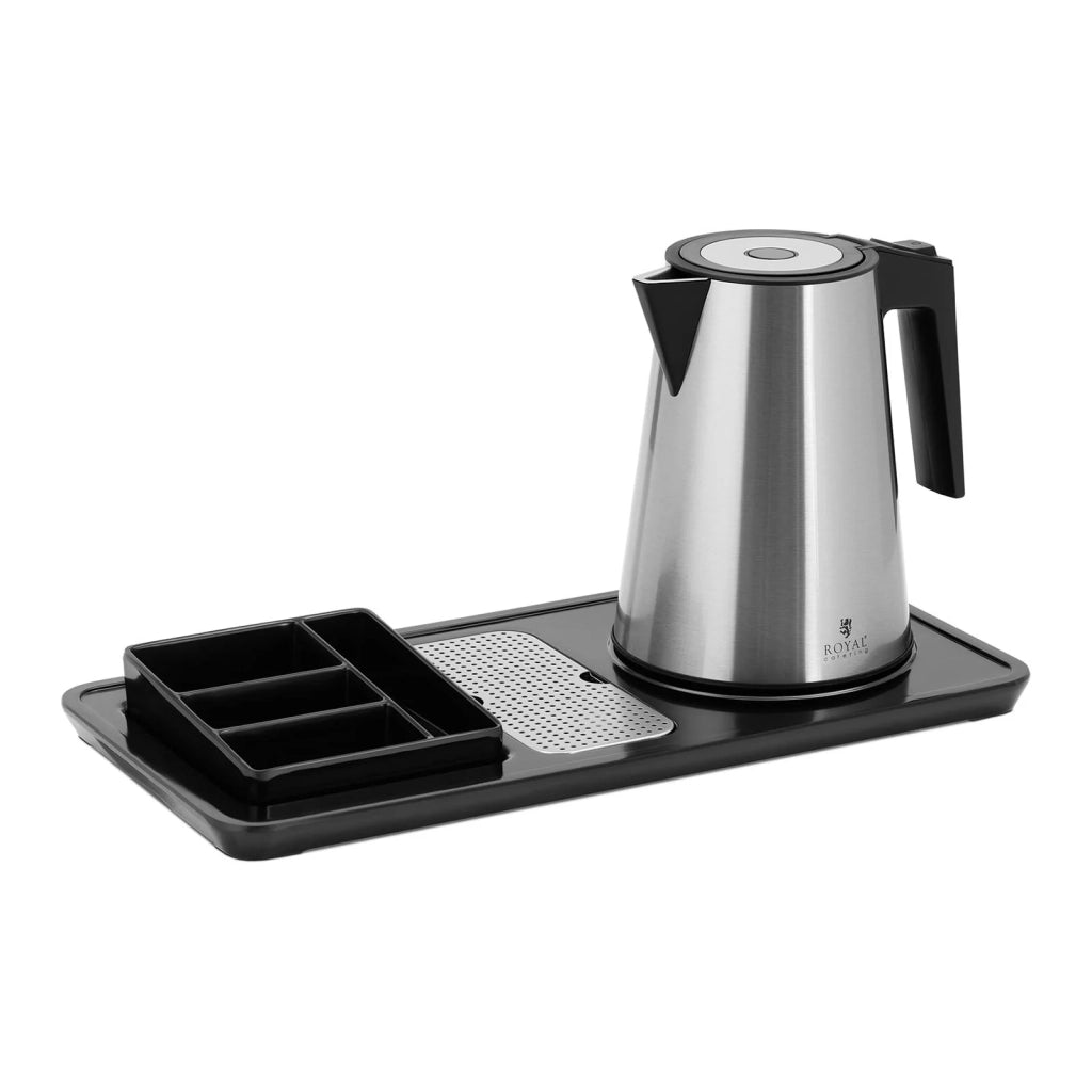 Vassoio cortesia hotel con scomparti per caffè e tè 1,2 litri 1800 watt argento 14_0004300
