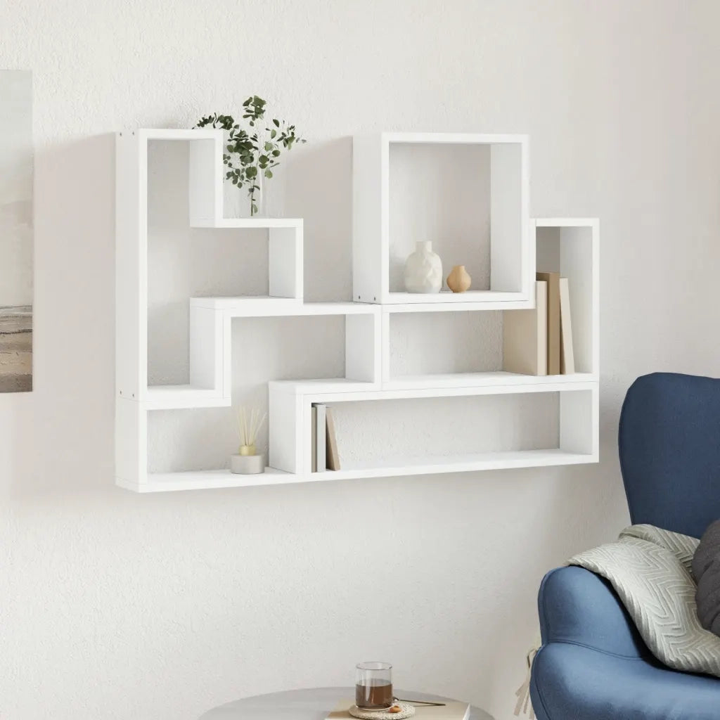 Scaffale a Parete Bianco 90x12x64 cm in Legno Multistrato 840800