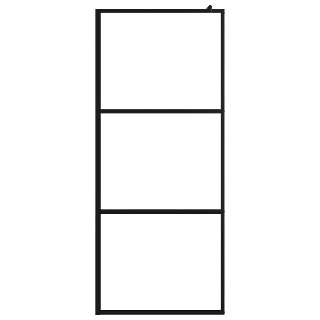Box doccia walk-in con vetro divisorio doccia box doccia parete doccia bagno arredamento d'interni ESG 100x195 cm nero 02_0002134