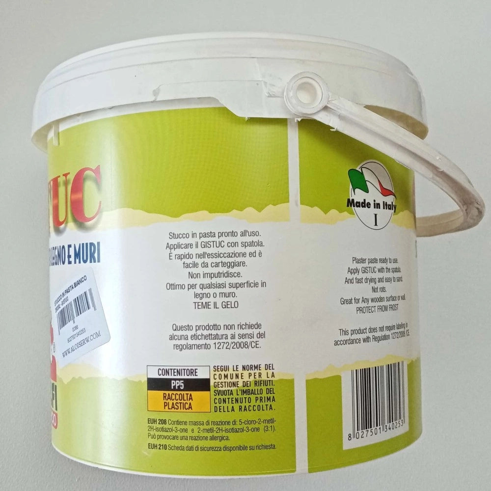 Gistuc 2,5lt stucco in pasta bianco per legno e muri - per interni