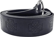 Cinturone in Pelle PU a Anelli per Tuniche di Costume di Pirata con Stile Medioevale per Accessori di Costume per Viking e Cosplay Nero