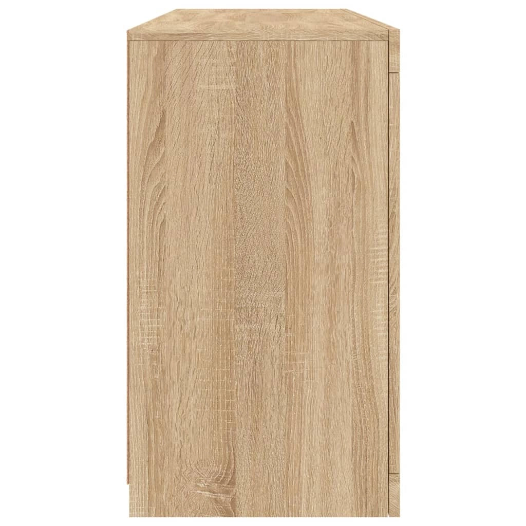 Buffet credenza cassettiera armadio mobile contenitore organizer per cucina soggiorno salotto con luci LED Sonoma 142,5 x 37 x 67 cm marrone 02_0029939