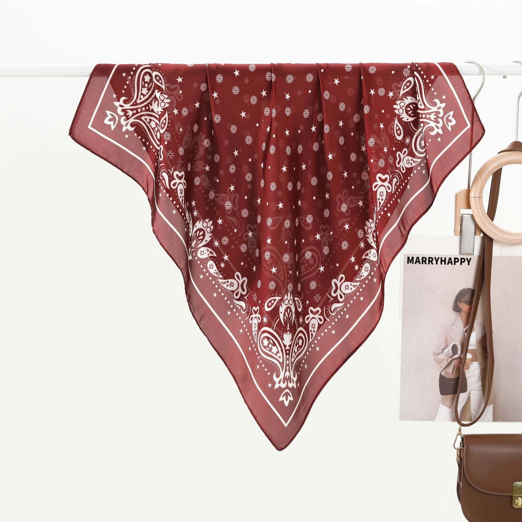Foulard quadrato/piccolo in seta con classica stampa paisley francese