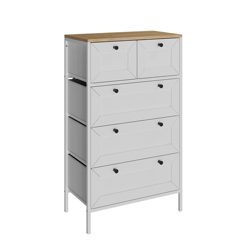 Vicco Tavolino Bianco 56 x 95 cm con 5 cassetti