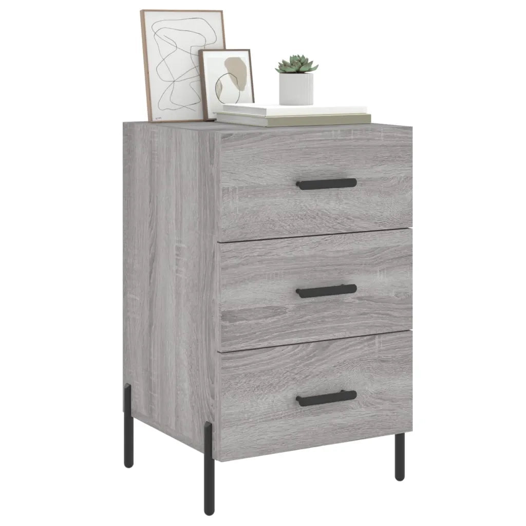 Comodino Grigio Sonoma 40x40x66 cm in Legno Multistrato 827674