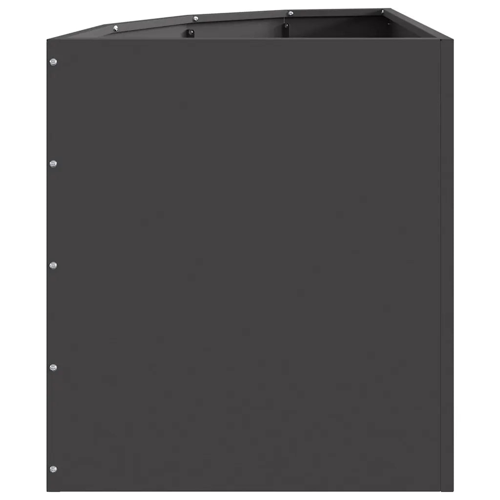 Fioriere | Cassetta per fiori | Vaso d'angolo Nero 45 x 45 x 50 cm Acciaio