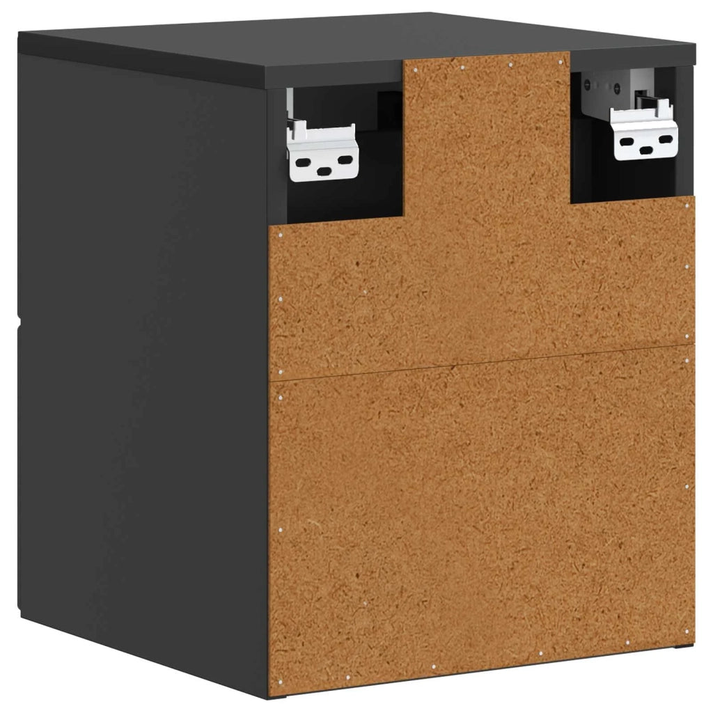 Mobiletto da notte a muro con cassetto Nero 34,5 x 33 x 40 cm 899147