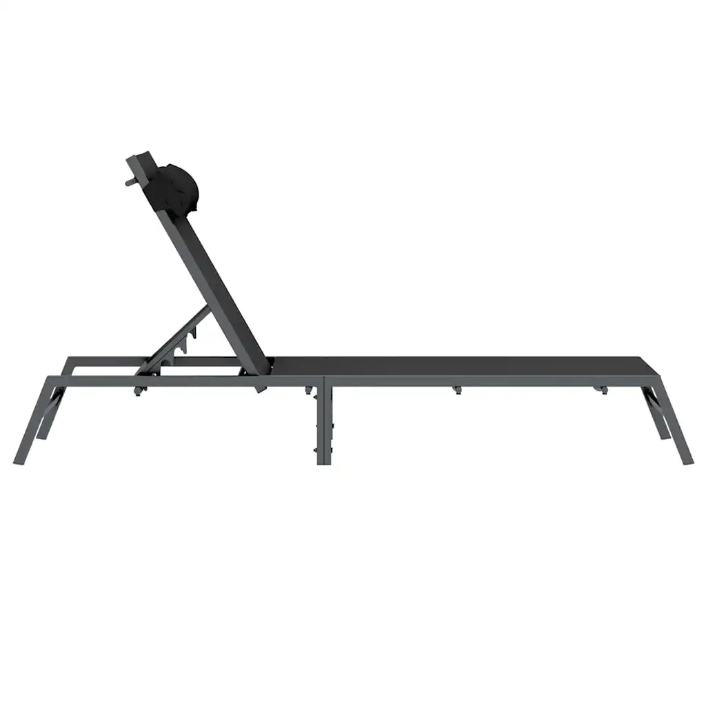 Lettino 1-persona Nero e antracite 197 x 54 x 86 cm Acciaio 42010348