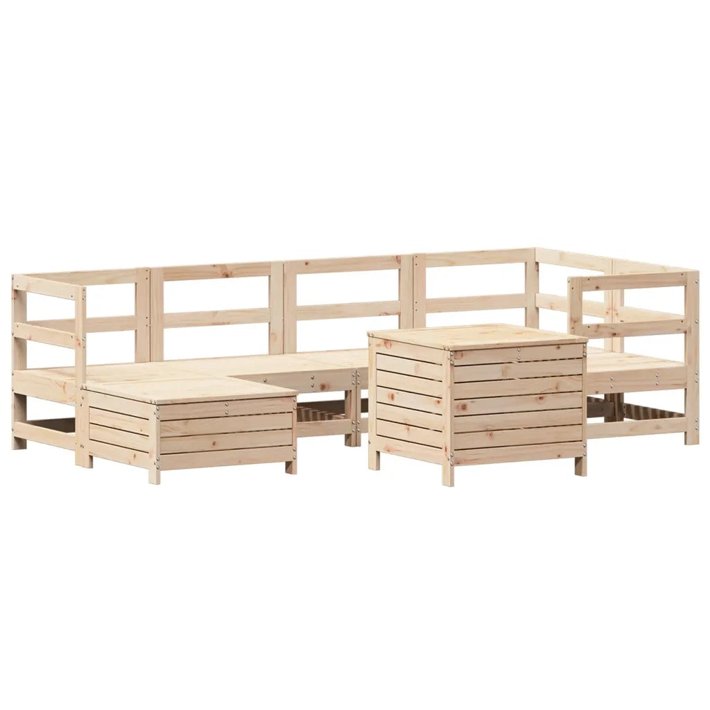 Set Divani da Giardino 7 pz in Legno Massello di Pino 3250964