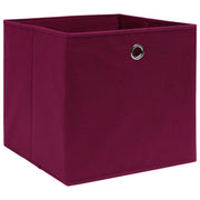 Contenitori 10 pz in Tessuto non Tessuto 28x28x28cm Rosso Scuro 325201