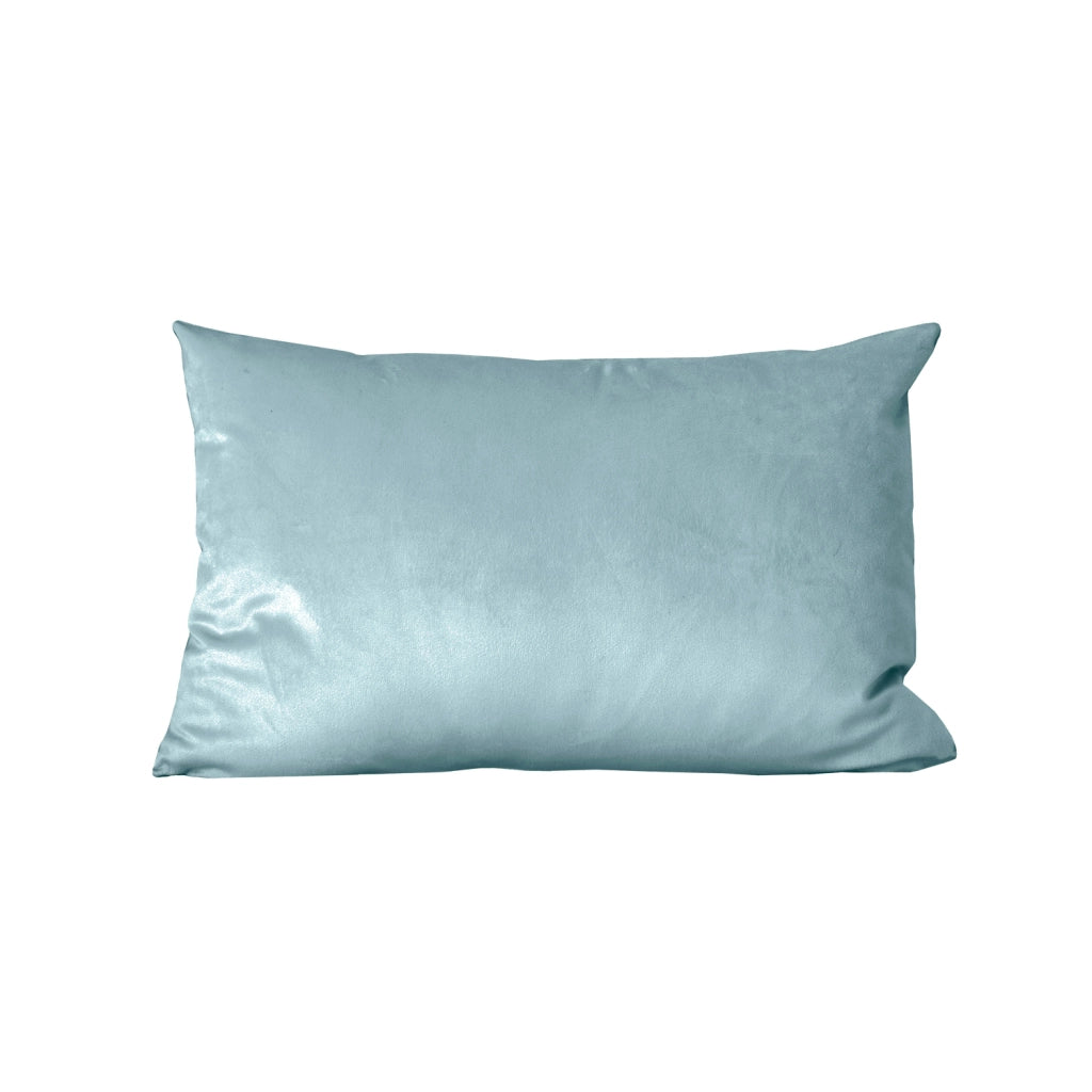 Cuscino rettangolare velluto blu ghiaccio 50x30 cm - NAURU