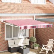 Tenda Retrattile Manuale Rigate Rosse e Bianche 350x250 cm