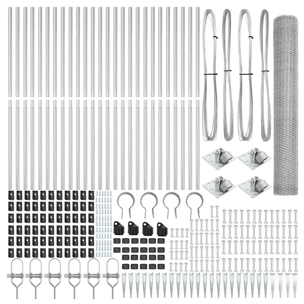 Palo della recinzione Argento 50 x 1,4 m (maglia 13 mm) Acciaio