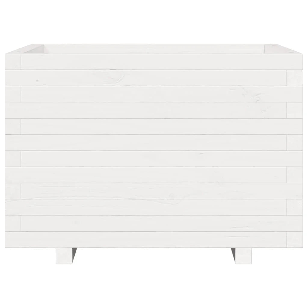 Fioriera rialzata per piante fiori patio giardino 70 x 70 x 49,5 cm legno di pino massiccio bianco 02_0037826