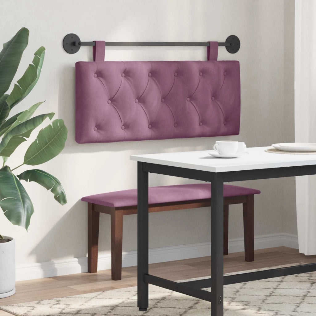 Testiera | Testata sospesa Con luce LED Viola Velluto